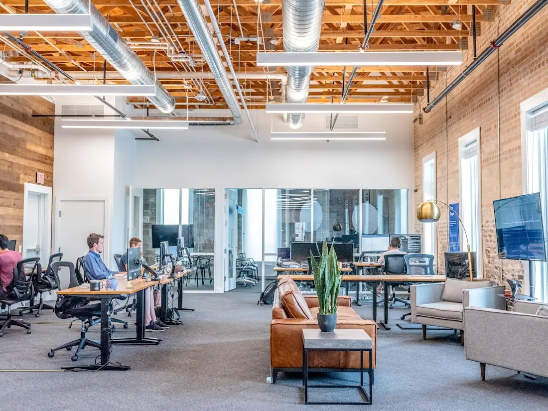 Clean, modern open office interior.